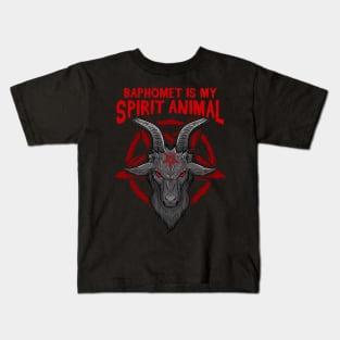 Baphomet Is My Spirit Animal I Satanic Occult Goat graphic Kids T-Shirt